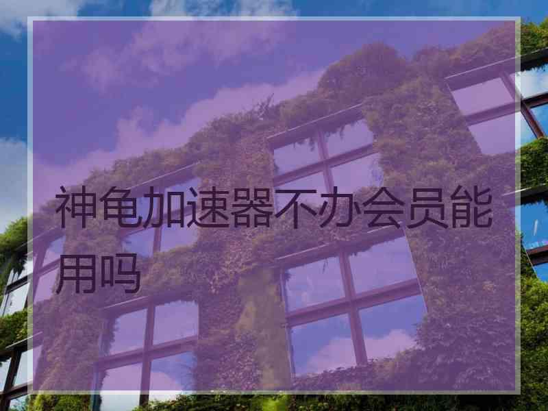 神龟加速器不办会员能用吗